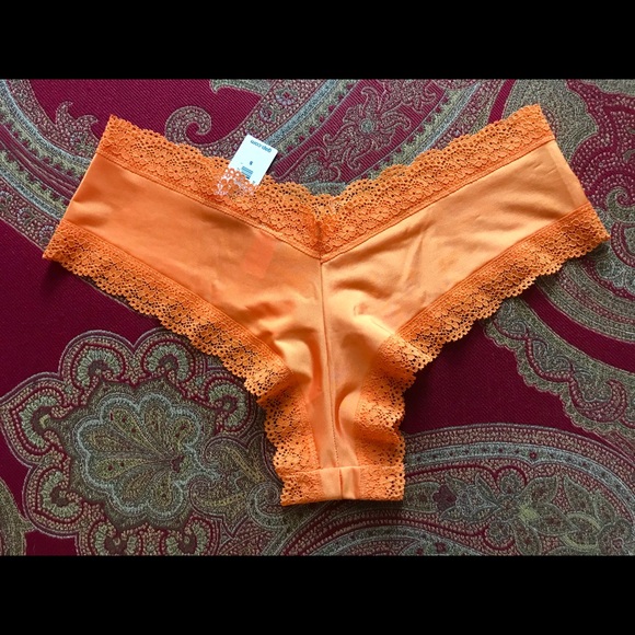 SOLD! N/A - GAP Cheeky Panty Lace Trim ~ Orange ~Small~New+Tag - Picture 3 of 4